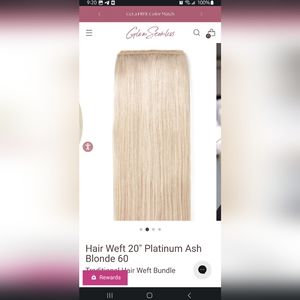 New Glam Seamless Weft Extensions #60 Ash Blonde 20" (for beaded/sew in method)